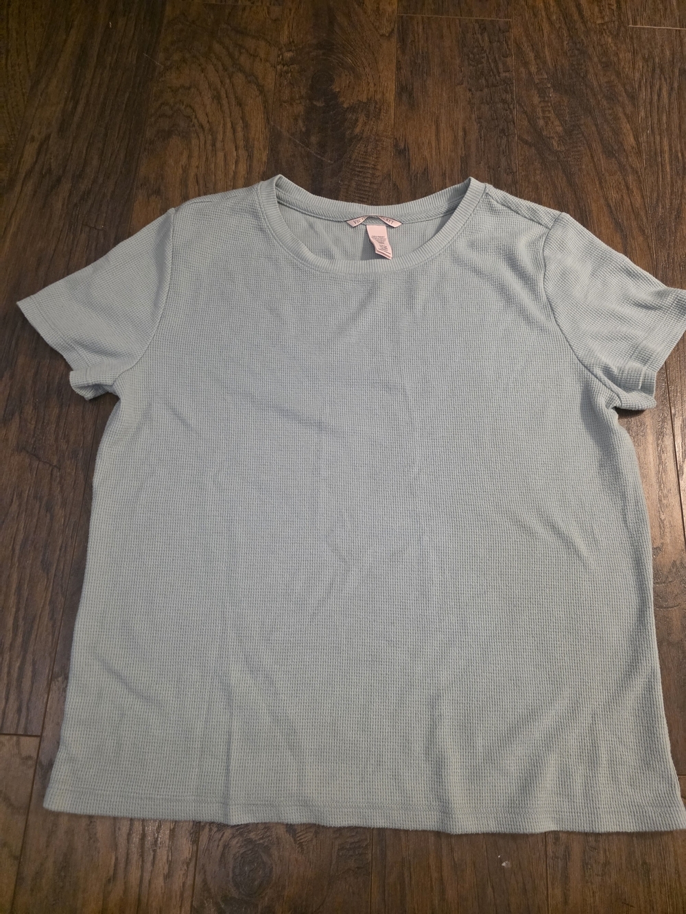 Victoria's Secret Light Green Short Sleeve Waffle Knit Tee